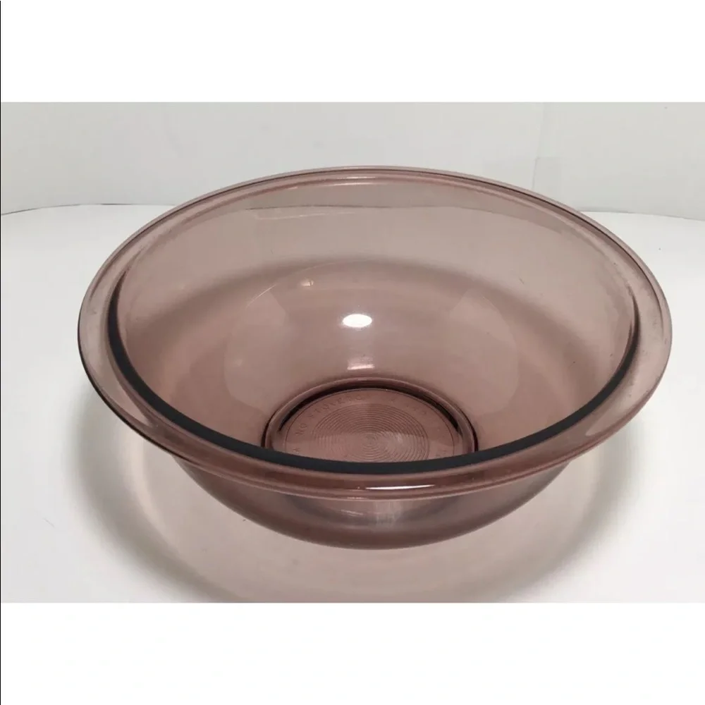 Vintage Pyrex 1.5 liter quart Mixing Bowl, Cranberry Glass Mixing Bowl 323
